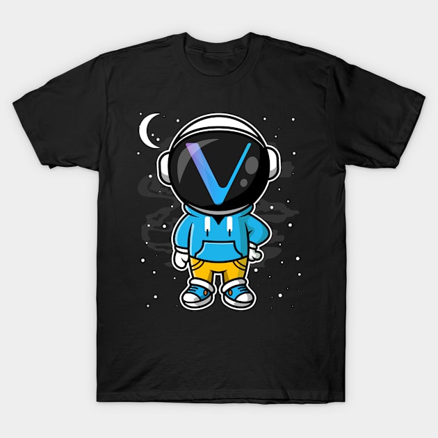 Hiphop Astronaut Vechain Crypto VET Coin To The Moon Token Cryptocurrency Wallet Birthday Gift For Men Women Kids T-Shirt by Thingking About